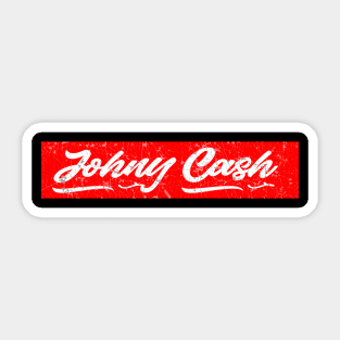 johnny cash red vintage Sticker